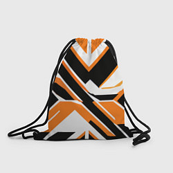 Рюкзак-мешок Чёрно-оранжевые широкие линии на белом фоне, цвет: 3D-принт