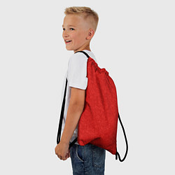 Рюкзак-мешок Красный однотонный текстурованный, цвет: 3D-принт — фото 2
