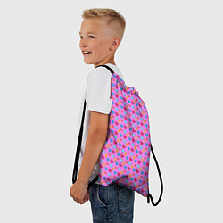 Рюкзак-мешок Розовый паттерн с разноцветными сердечками, цвет: 3D-принт — фото 2
