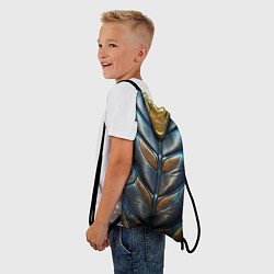 Рюкзак-мешок Объемная синяя текстурная кожа, цвет: 3D-принт — фото 2