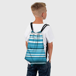 Рюкзак-мешок Бело-голубой в полоску, цвет: 3D-принт — фото 2