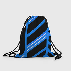 Рюкзак-мешок Black and white stripes on a blue background, цвет: 3D-принт