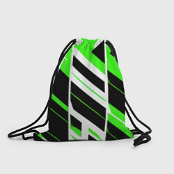 Рюкзак-мешок Black and green stripes on a white background, цвет: 3D-принт