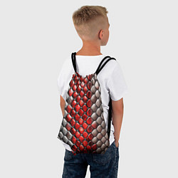 Рюкзак-мешок Змеиная объемная текстурная красная шкура, цвет: 3D-принт — фото 2