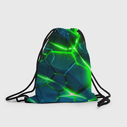Рюкзак-мешок Неоновые яркие зеленые разломленные плиты со свето, цвет: 3D-принт