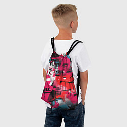 Рюкзак-мешок Красное граффити, цвет: 3D-принт — фото 2