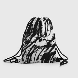 Рюкзак-мешок Чёрно-белая абстракция: нейросеть, цвет: 3D-принт