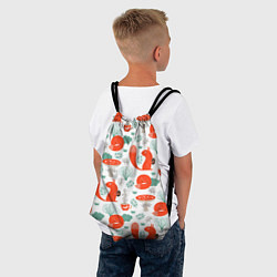 Рюкзак-мешок Узор лиса с белкой, цвет: 3D-принт — фото 2
