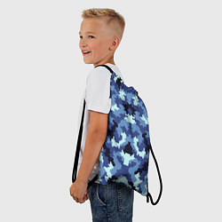 Рюкзак-мешок Камуфляжный синий стиль, цвет: 3D-принт — фото 2