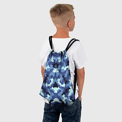 Рюкзак-мешок Камуфляжный синий стиль, цвет: 3D-принт — фото 2