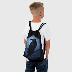 Рюкзак-мешок Славянский ворон в узоре орнаменте, цвет: 3D-принт — фото 2