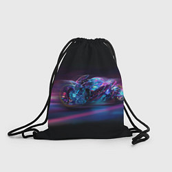 Рюкзак-мешок Неоновый мотоцикл абстракция, цвет: 3D-принт