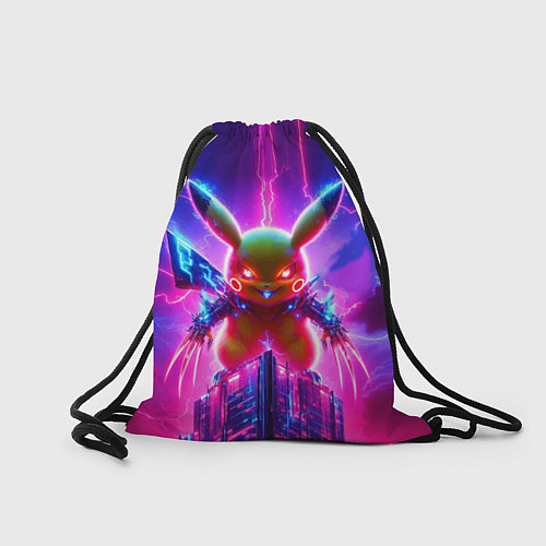 Мешок для обуви Neon horror - cyber Pikachu / 3D-принт – фото 2