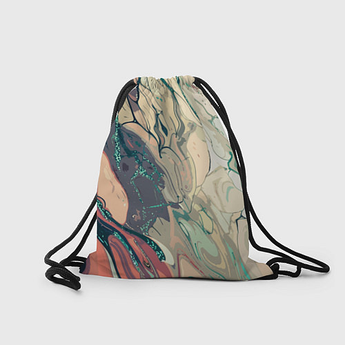 Мешок для обуви Зелёно-розовый стилизованный абстракция / 3D-принт – фото 2