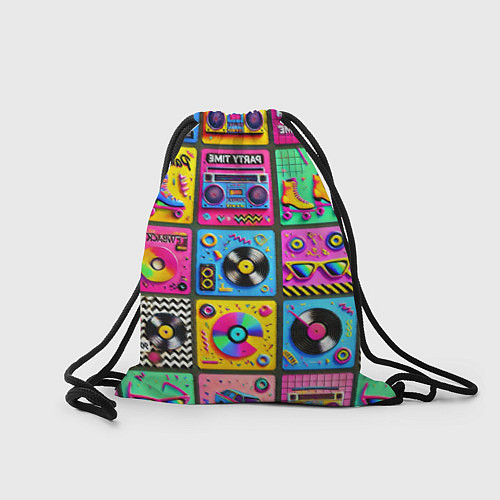 Мешок для обуви Вибрации 90-х вечеринка в стиле ретро / 3D-принт – фото 2