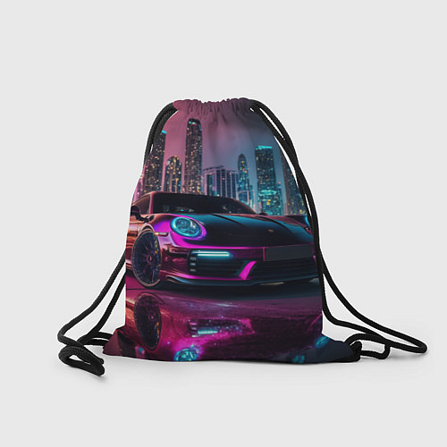 Мешок для обуви Porshe night city / 3D-принт – фото 2