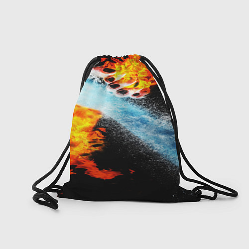 Мешок для обуви Огонь и вода столкновение / 3D-принт – фото 2