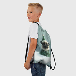 Рюкзак-мешок Маленький новогодний мопс, цвет: 3D-принт — фото 2