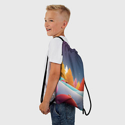 Рюкзак-мешок Яркие новогодние елки, цвет: 3D-принт — фото 2