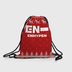Рюкзак-мешок Новогодний Enhypen с оленями, цвет: 3D-принт