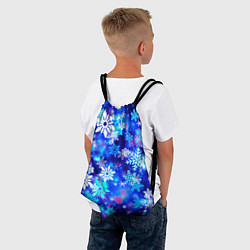 Рюкзак-мешок Яркие узоры снежинок, цвет: 3D-принт — фото 2