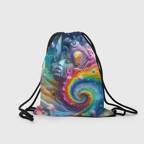 Мешок для обуви Абстрактное граффити с лицом девушки / 3D-принт – фото 2