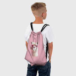 Рюкзак-мешок Лама альпака в очках с жевательной резинкой, цвет: 3D-принт — фото 2