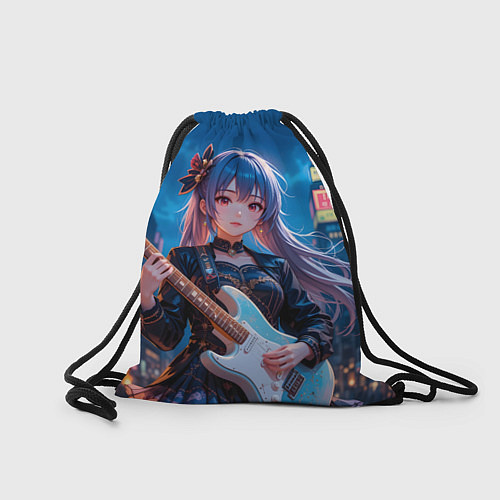 Мешок для обуви Аниме девочка с электрогитарой / 3D-принт – фото 2
