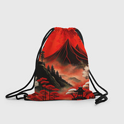 Рюкзак-мешок Япония природа в красном цвете, цвет: 3D-принт