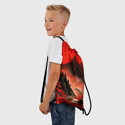 Рюкзак-мешок Япония природа в красном цвете, цвет: 3D-принт — фото 2