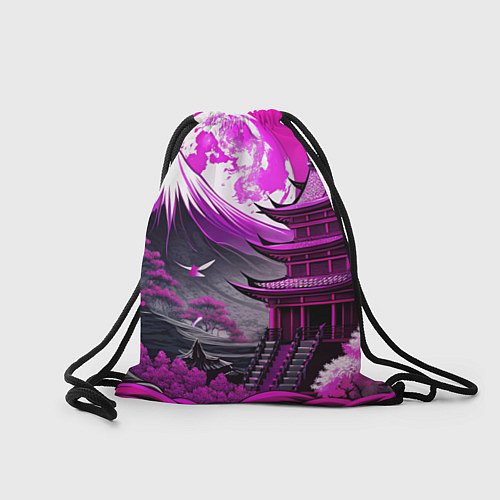 Мешок для обуви Япония гора в фиолетовом свете / 3D-принт – фото 2
