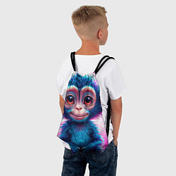 Рюкзак-мешок Неоновая обезьянка, цвет: 3D-принт — фото 2