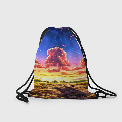 Мешок для обуви Буйвол в звездной ночи / 3D-принт – фото 2