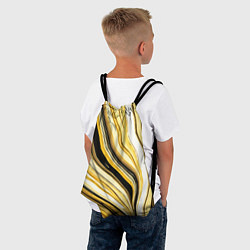 Рюкзак-мешок Волнистые вертикальные чёрно-жёлтые полосы, цвет: 3D-принт — фото 2