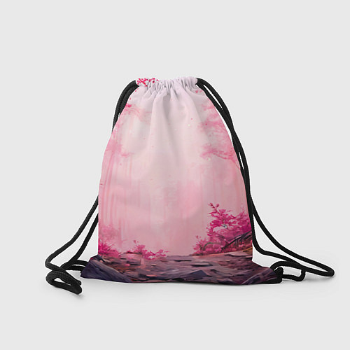 Мешок для обуви Лось в розовом лесу / 3D-принт – фото 2