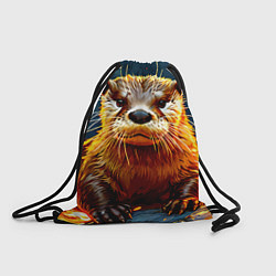 Рюкзак-мешок Выдра в огне, цвет: 3D-принт