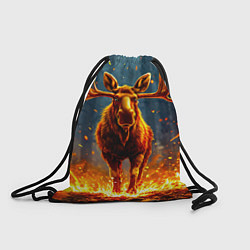Рюкзак-мешок Лось в огне, цвет: 3D-принт
