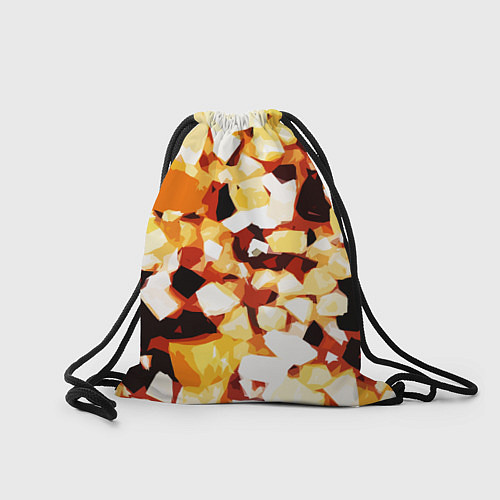 Мешок для обуви Жёлто-белая абстракция на чёрном фоне / 3D-принт – фото 2