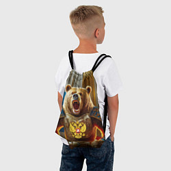 Рюкзак-мешок Русский медведь грозный воин, цвет: 3D-принт — фото 2