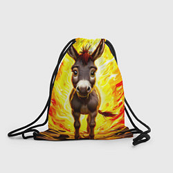 Рюкзак-мешок Ослик в огне, цвет: 3D-принт