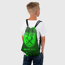 Рюкзак-мешок West Ham - green gradient, цвет: 3D-принт — фото 2