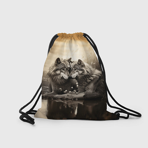 Мешок для обуви Любовь волка и волчицы / 3D-принт – фото 2