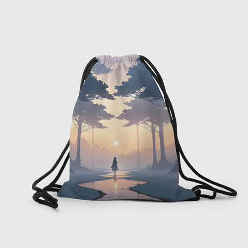 Мешок для обуви В лесу на закате / 3D-принт – фото 2