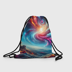 Рюкзак-мешок Fantastic neon space landscape - ai art fantasy, цвет: 3D-принт