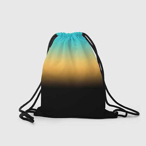 Мешок для обуви Sport бирюзово-жёлто-чёрный градиент с полосой / 3D-принт – фото 2