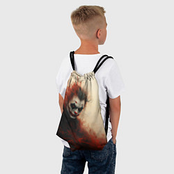 Рюкзак-мешок Зловещий Джокер в красном дыму, цвет: 3D-принт — фото 2