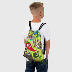 Рюкзак-мешок Растения против зомби с героями, цвет: 3D-принт — фото 2
