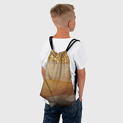 Рюкзак-мешок Бежевые блестяшки текстура, цвет: 3D-принт — фото 2