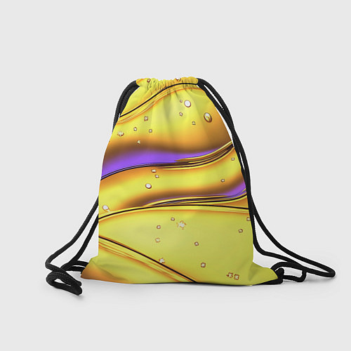 Мешок для обуви Золотые волны с фиолетовым свечением / 3D-принт – фото 2