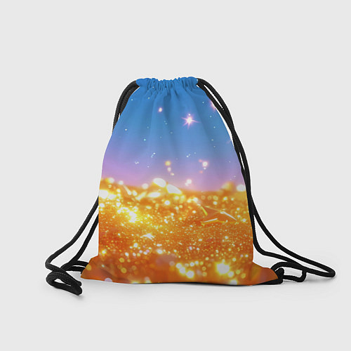 Мешок для обуви Золотые шарики на голубом фоне / 3D-принт – фото 2